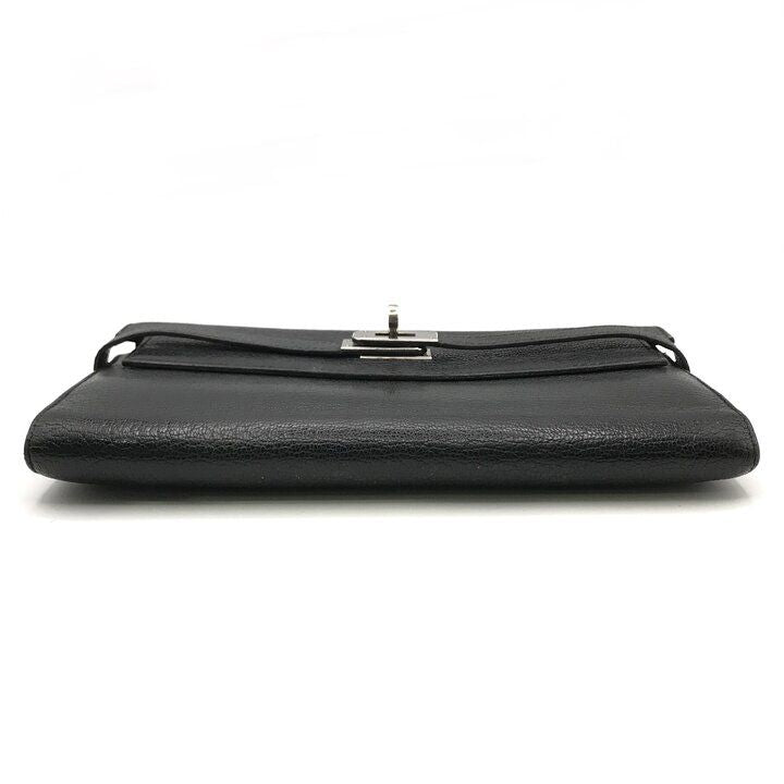 Hermes Kelly Turnlock Leather Wallet Black — view 4
