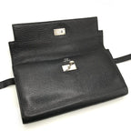 Hermes Kelly Turnlock Leather Wallet Black — view 7