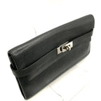 Hermes Kelly Turnlock Leather Wallet Black — view 3