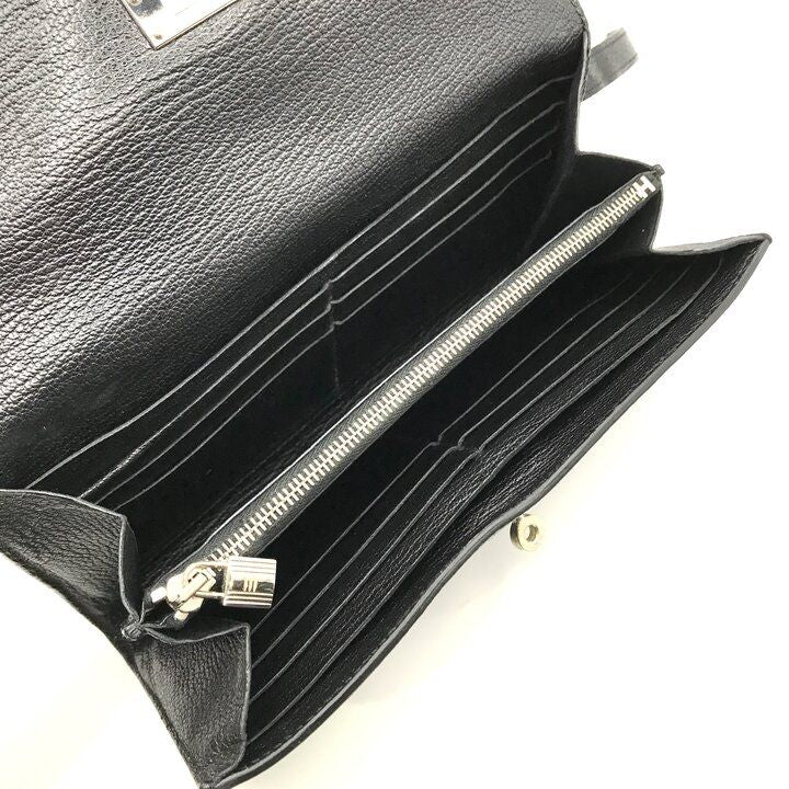 Hermes Kelly Turnlock Leather Wallet Black — view 8