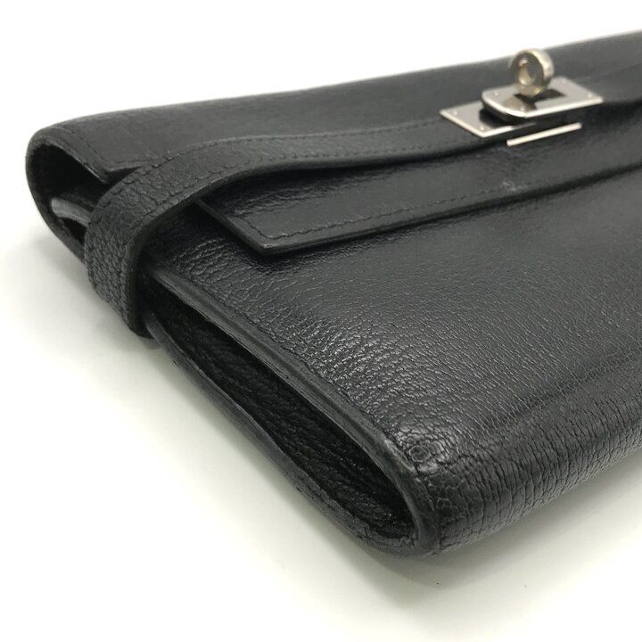 Hermes Kelly Turnlock Leather Wallet Black — view 6