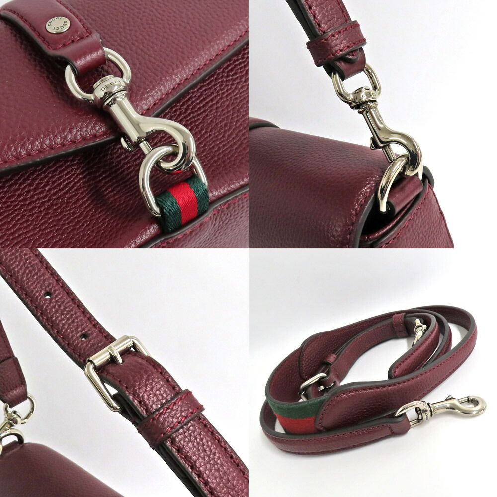 Gucci Shoulder Bag 2-Way Grain Leather Ancora Red — view 8