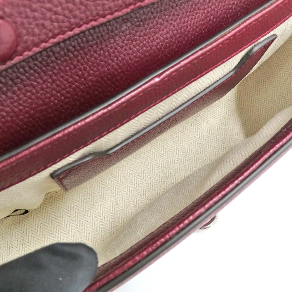 Gucci Shoulder Bag 2-Way Grain Leather Ancora Red — view 6