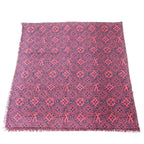 Louis Vuitton Monogram Jacquard Silk Wool Shawl Pink Navy — view 4