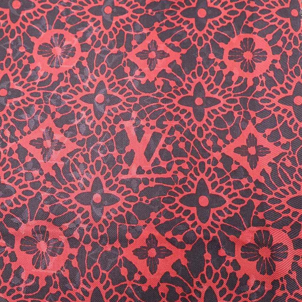 Louis Vuitton Monogram Jacquard Silk Wool Shawl Pink Navy — view 5