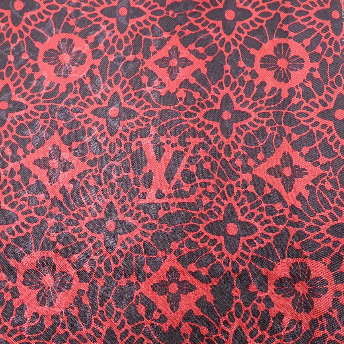 Louis Vuitton Monogram Jacquard Silk Wool Shawl Pink Navy — view 5