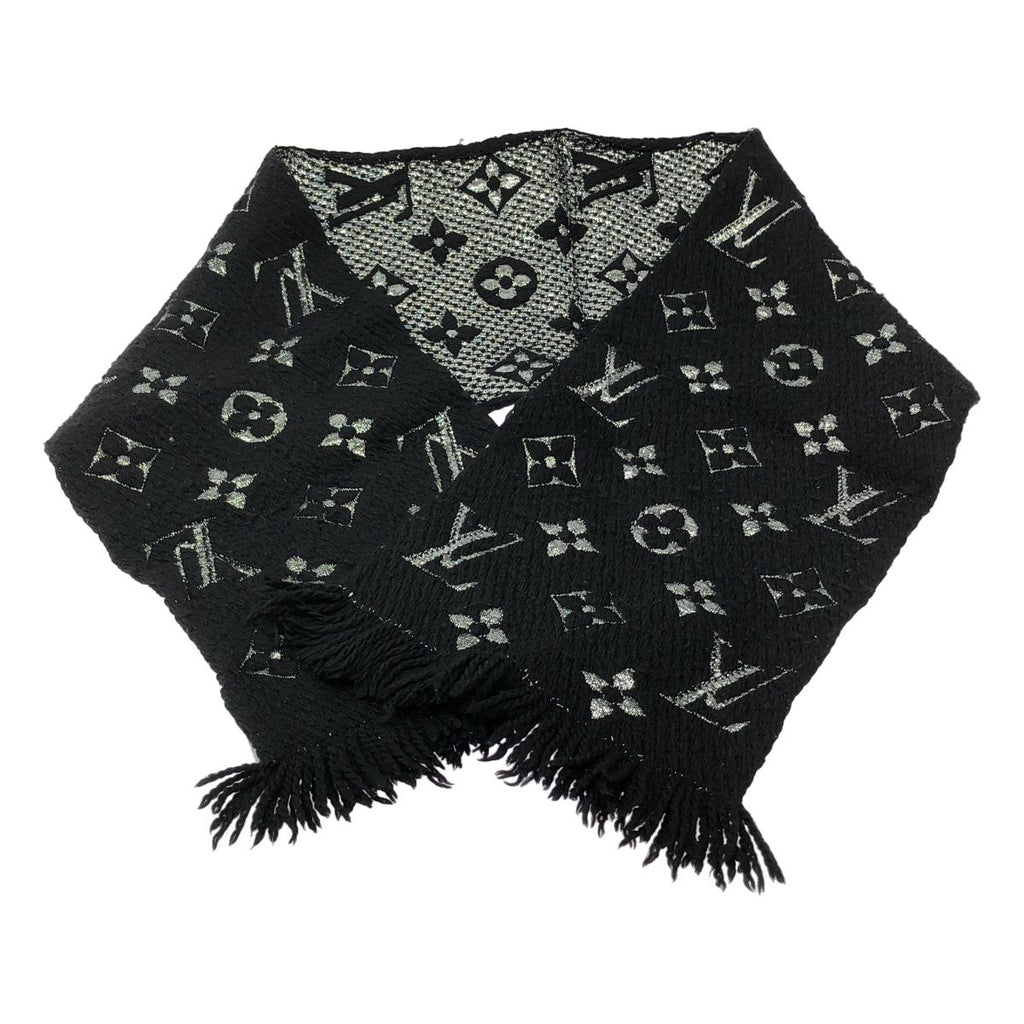 Louis Vuitton Logomania Scarf Shine Monogram Shawl Black — view 2