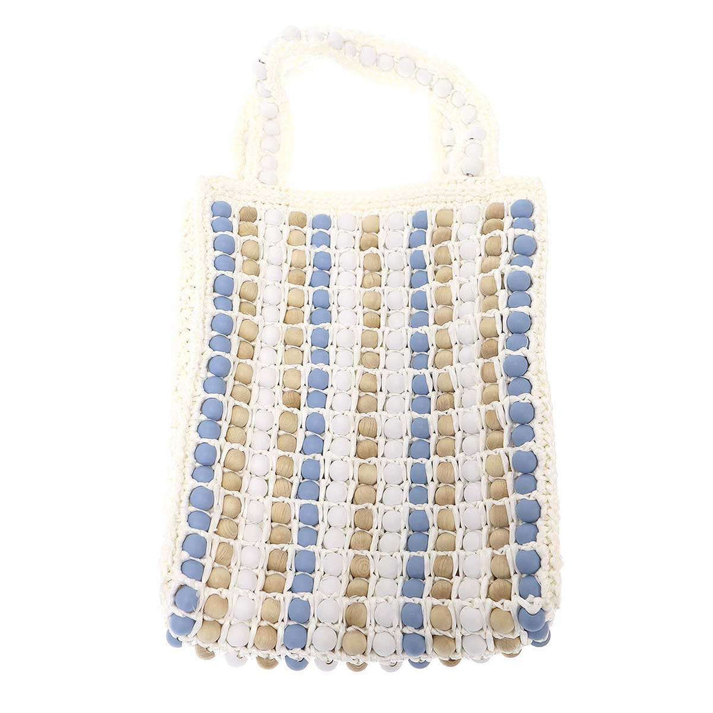 Prada Raffia Wood Bead Tote White — view 2