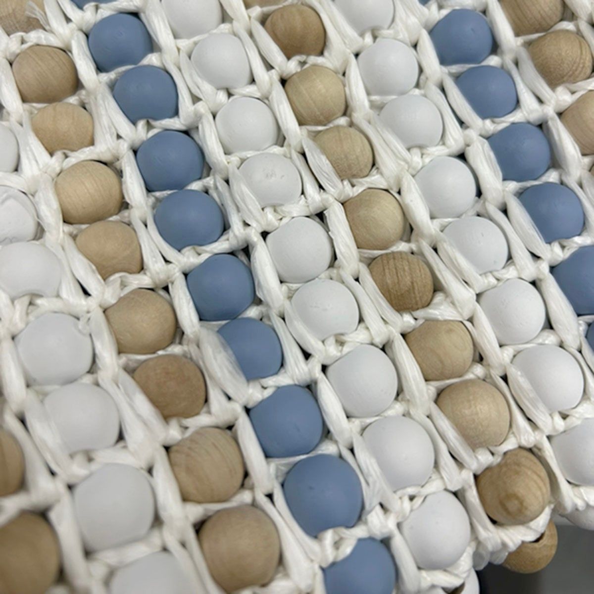 Prada Raffia Wood Bead Tote White — view 9