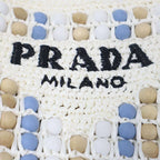 Prada Raffia Wood Bead Tote White — view 5