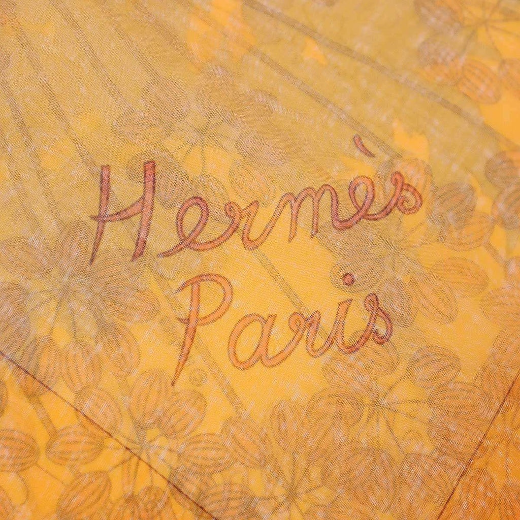 Hermes Carre 140 Ombelles Silk Scarf Orange — view 4