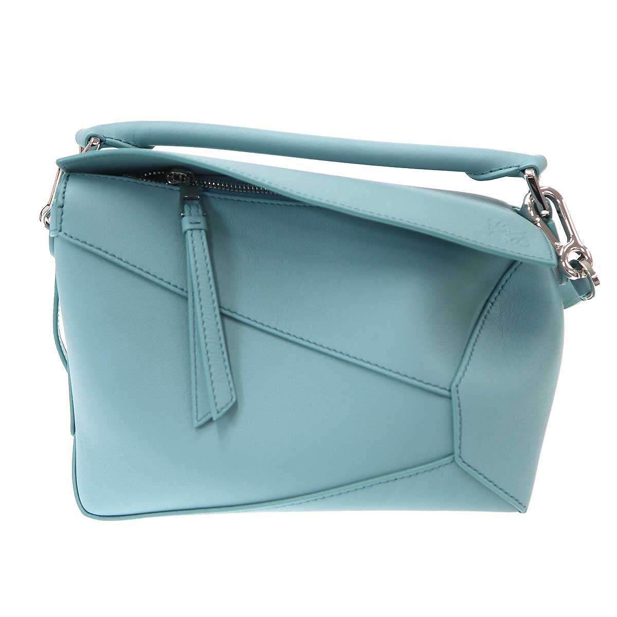 Loewe Puzzle Bag Small Classic Calf Blue — view 9