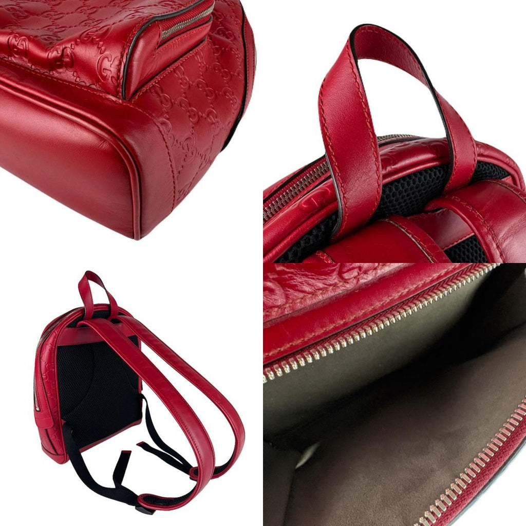 Gucci Backpack Leather Red — view 9