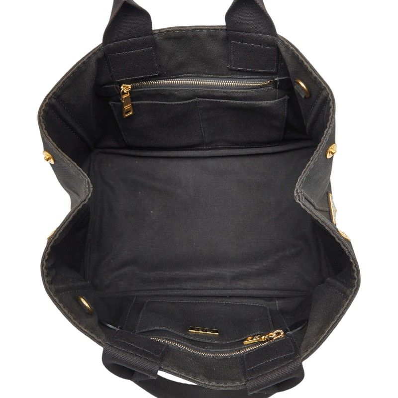 Prada Canapa M Black Canvas Handbag — view 9