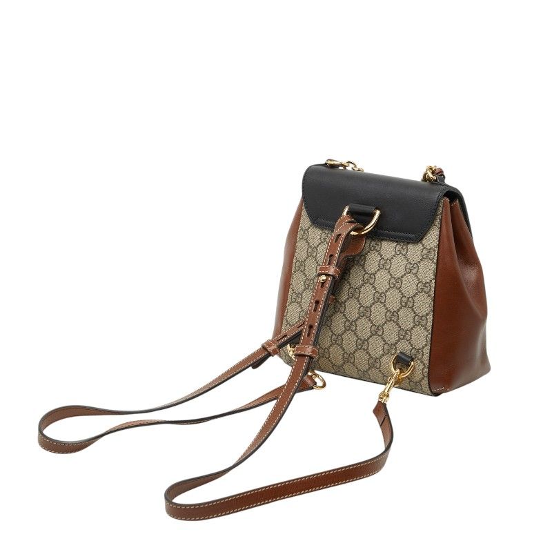 Gucci GG Supreme Padlock Backpack Beige Multicolor Leather — view 2