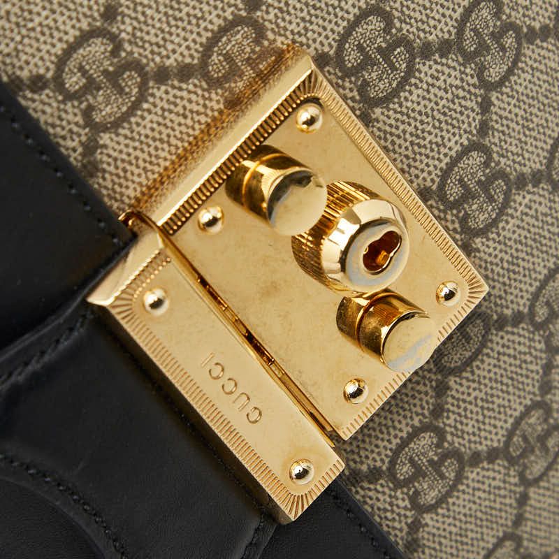 Gucci GG Supreme Padlock Backpack Beige Multicolor Leather — view 8