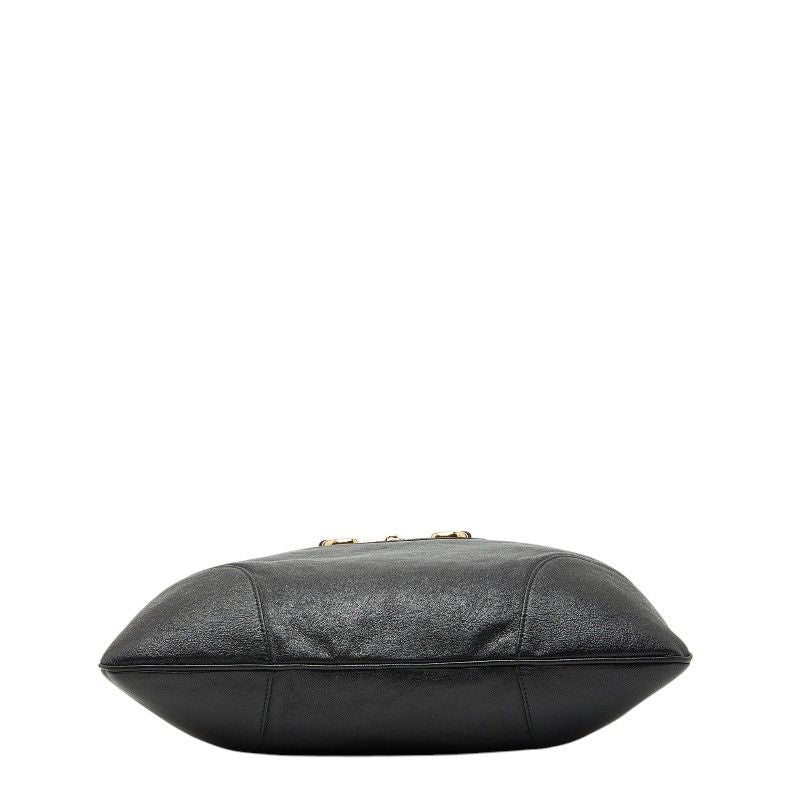 Gucci Horsebit Shoulder Bag Drawstring Black Leather — view 3