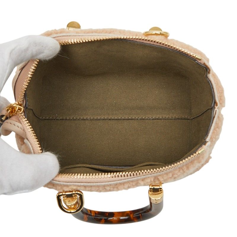 Fendi by the Way Mini 2-Way Shoulder Bag Pink Shearling — view 8