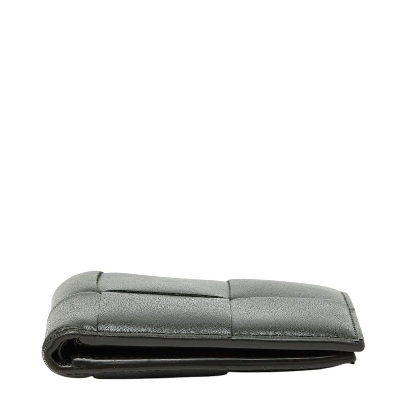 Bottega Veneta Maxi Intrecciato Cassette Bifold Wallet Billfold Khaki Leather — view 3