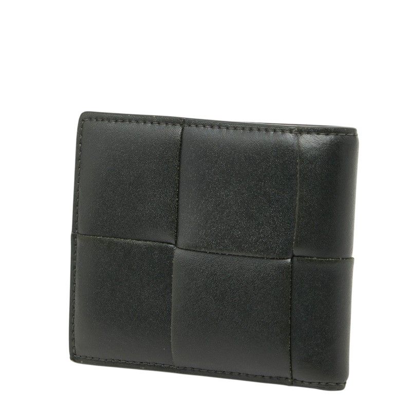 Bottega Veneta Maxi Intrecciato Cassette Bifold Wallet Billfold Khaki Leather — view 2