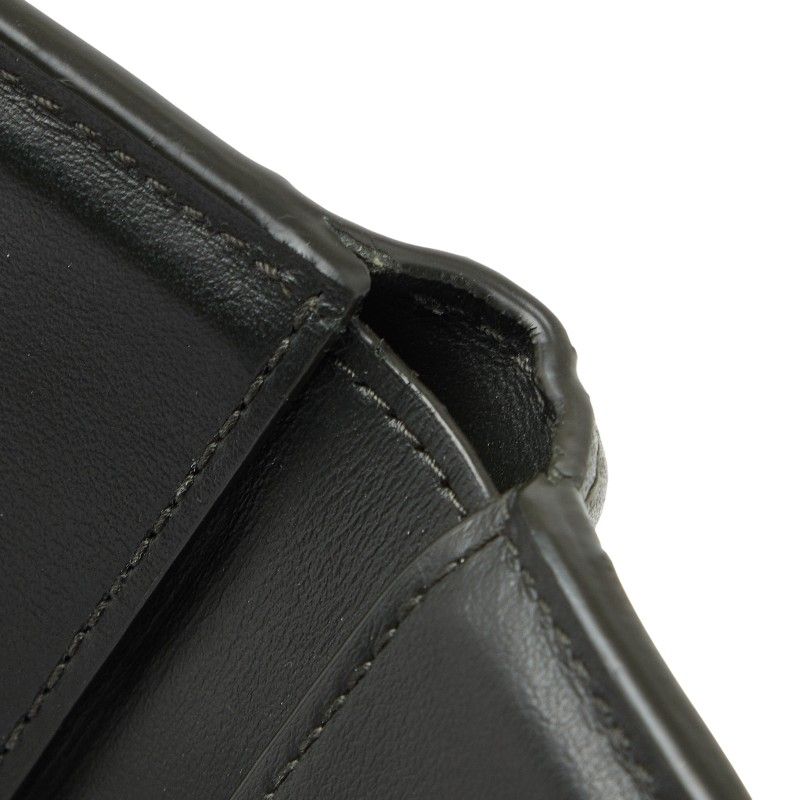 Bottega Veneta Maxi Intrecciato Cassette Bifold Wallet Billfold Khaki Leather — view 6