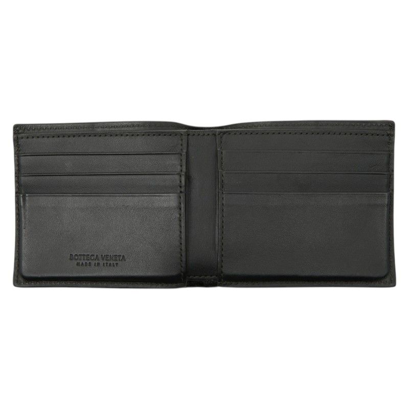 Bottega Veneta Maxi Intrecciato Cassette Bifold Wallet Billfold Khaki Leather — view 7