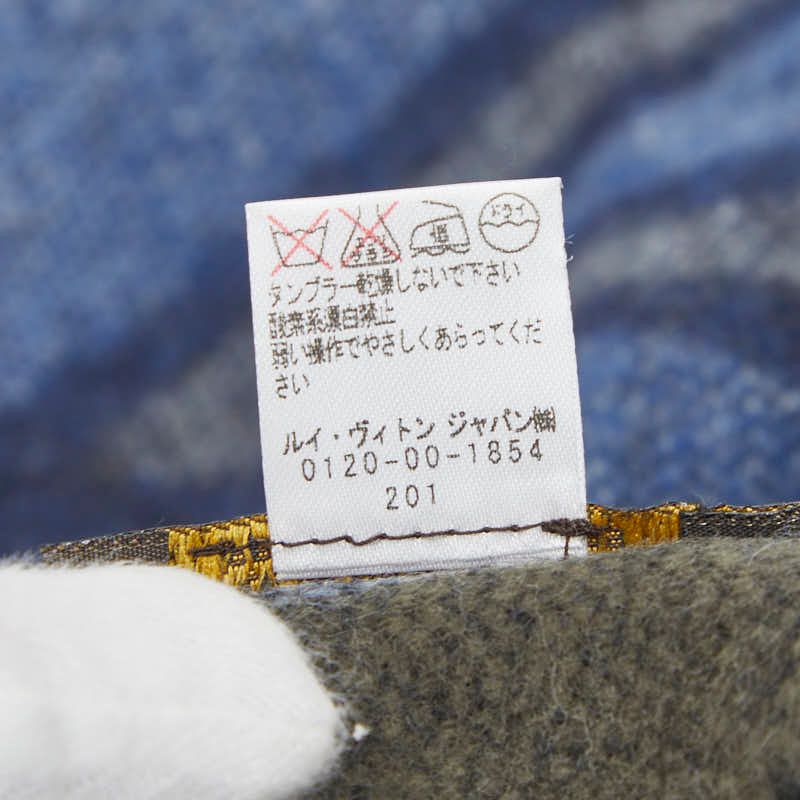 Louis Vuitton Echarpe LV Blue Multicolor Wool Cashmere Scarf — view 5