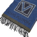 Louis Vuitton Echarpe LV Blue Multicolor Wool Cashmere Scarf — view 3