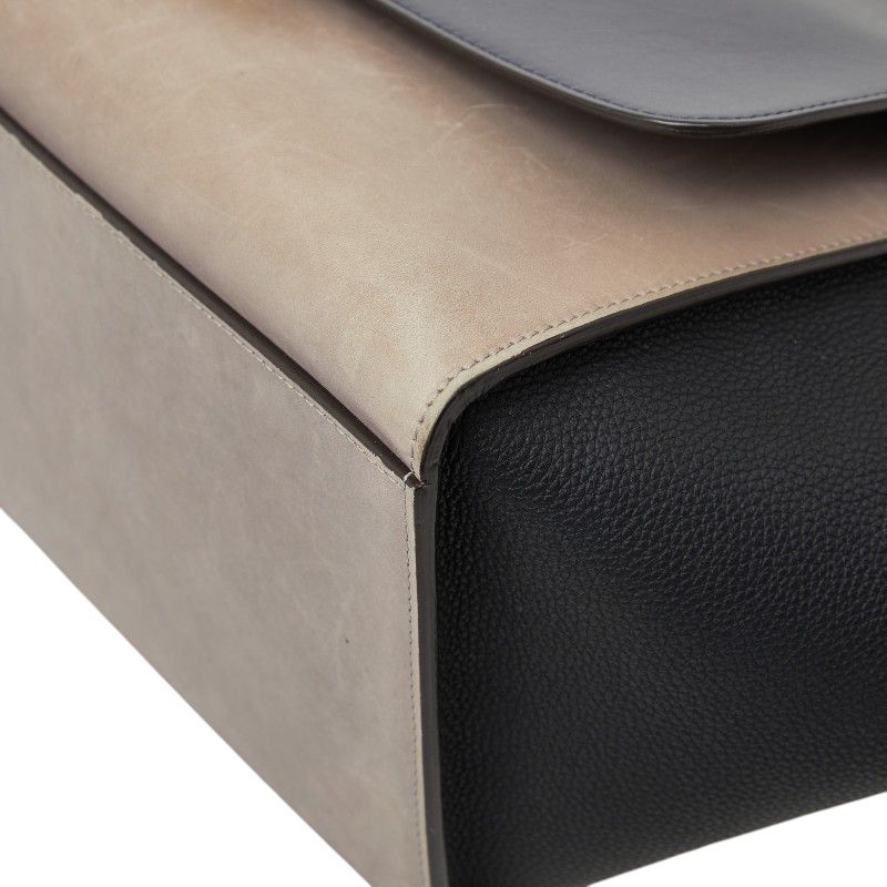 Celine Trapeze Small Tricolor 2-Way Shoulder Bag Beige Black Gray — view 4
