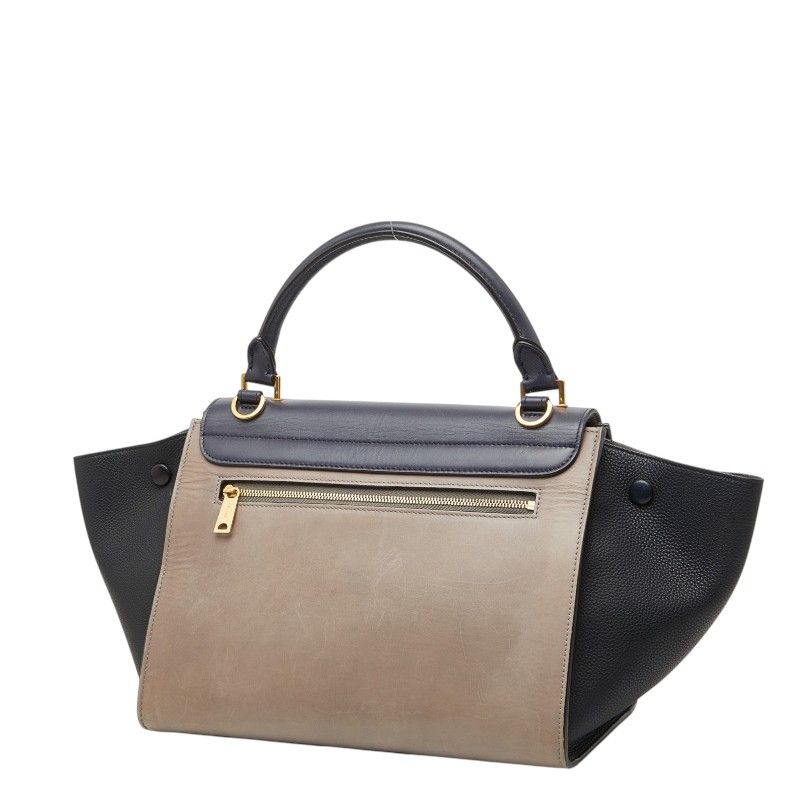 Celine Trapeze Small Tricolor 2-Way Shoulder Bag Beige Black Gray — view 2