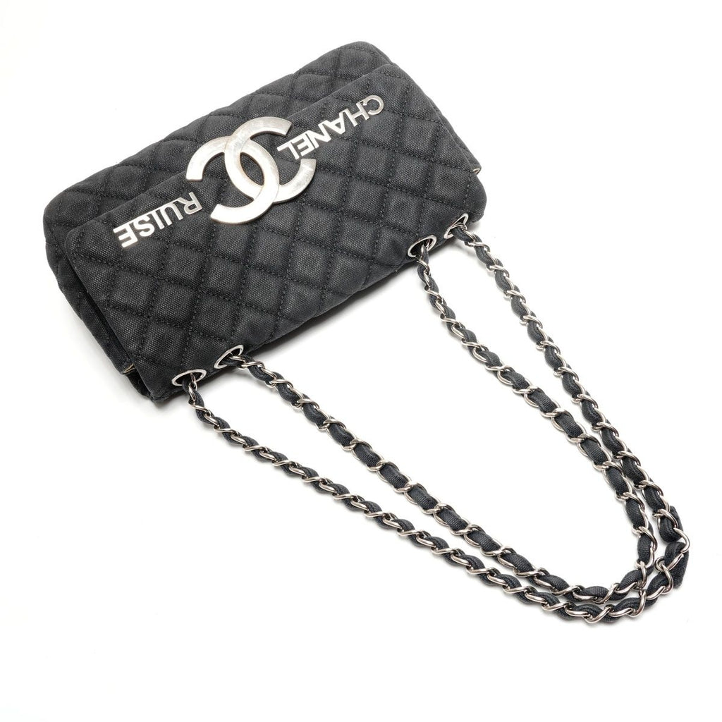 Chanel Shoulder Bag Quilted Canvas CC Logo Flap Chain — view 8