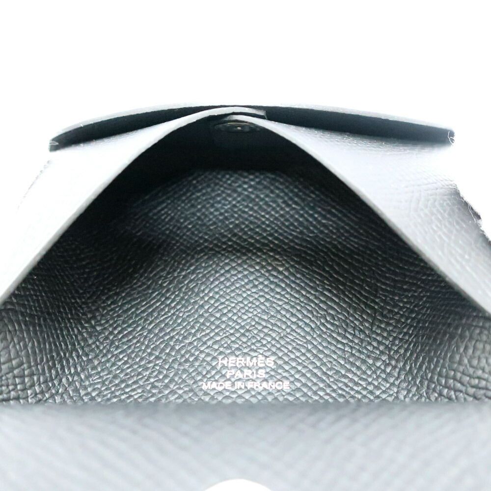 Hermes Calvi Duo Noir Black Epsom Card Case — view 7