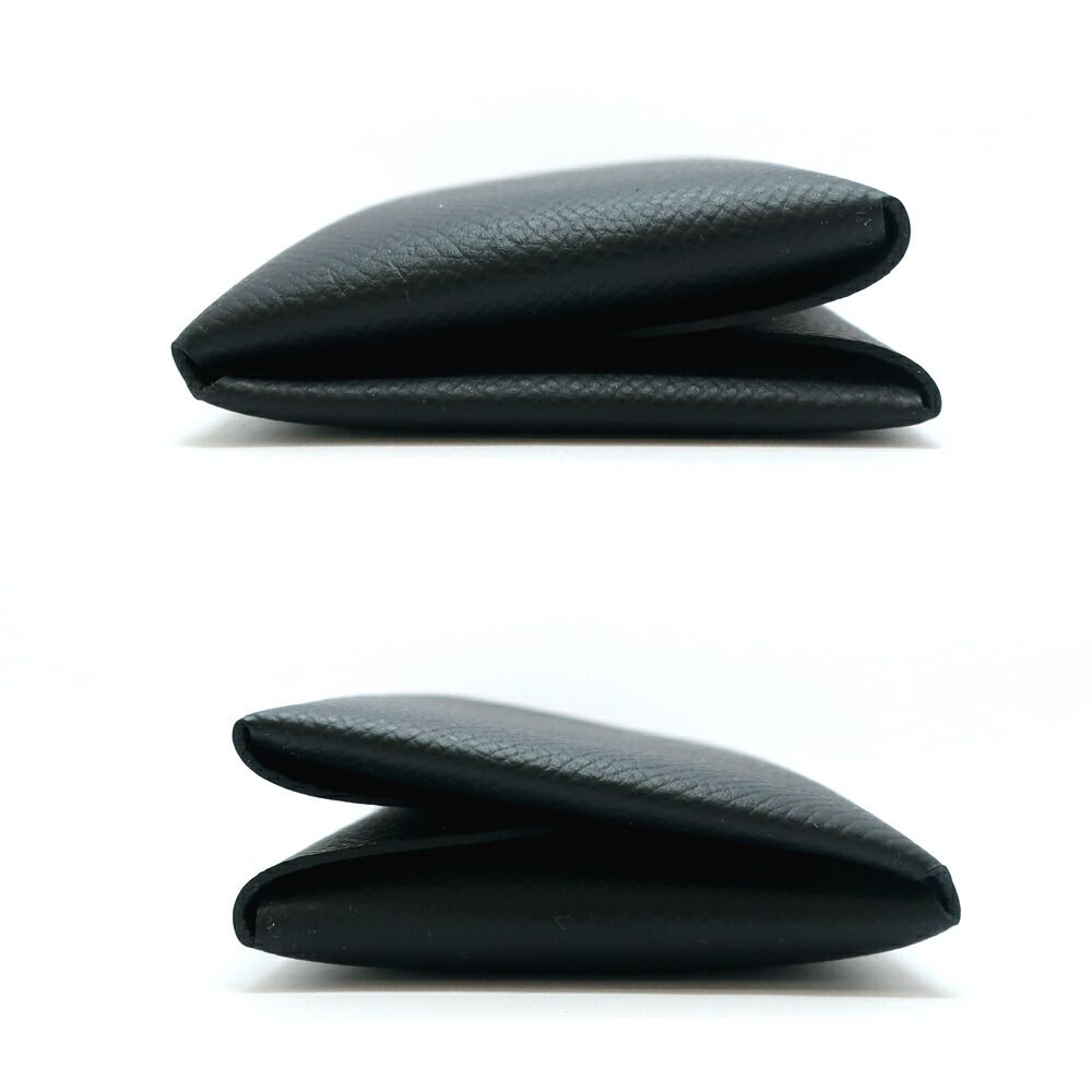Hermes Calvi Duo Noir Black Epsom Card Case — view 4