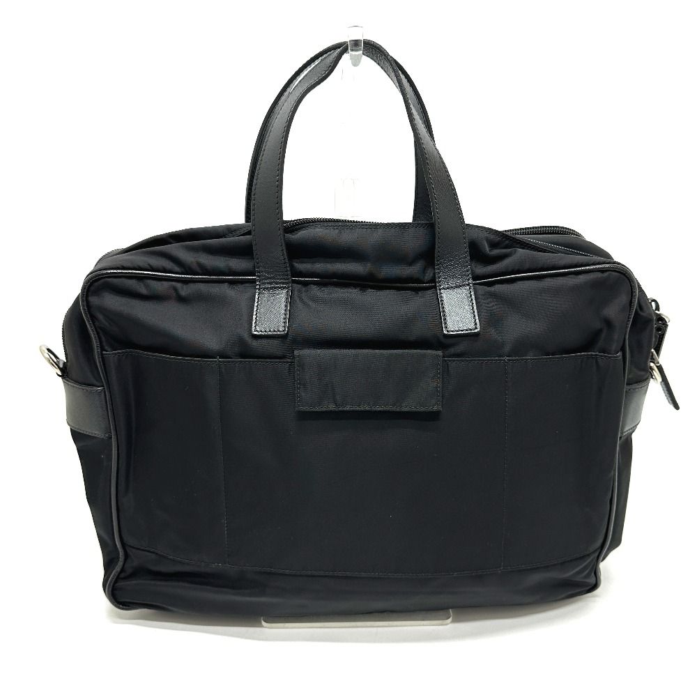Prada Business Bag Triangle Logo Nylon Leather Black — view 2