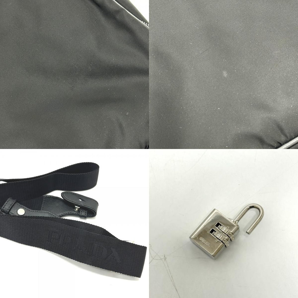Prada Business Bag Triangle Logo Nylon Leather Black — view 8