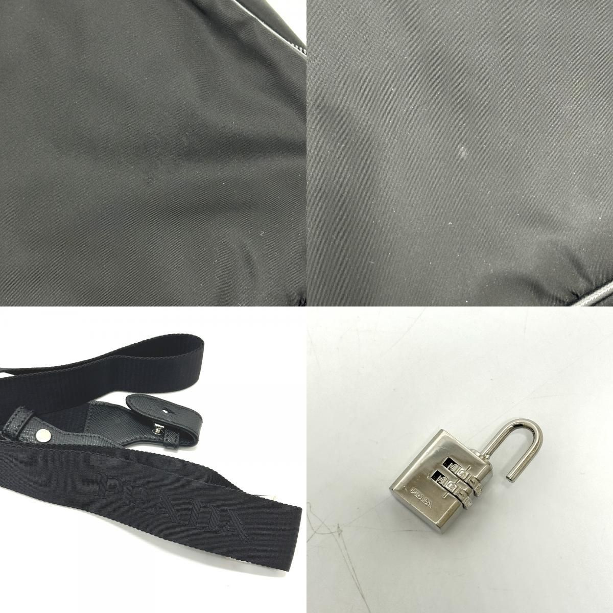 Prada Business Bag Triangle Logo Nylon Leather Black — view 8