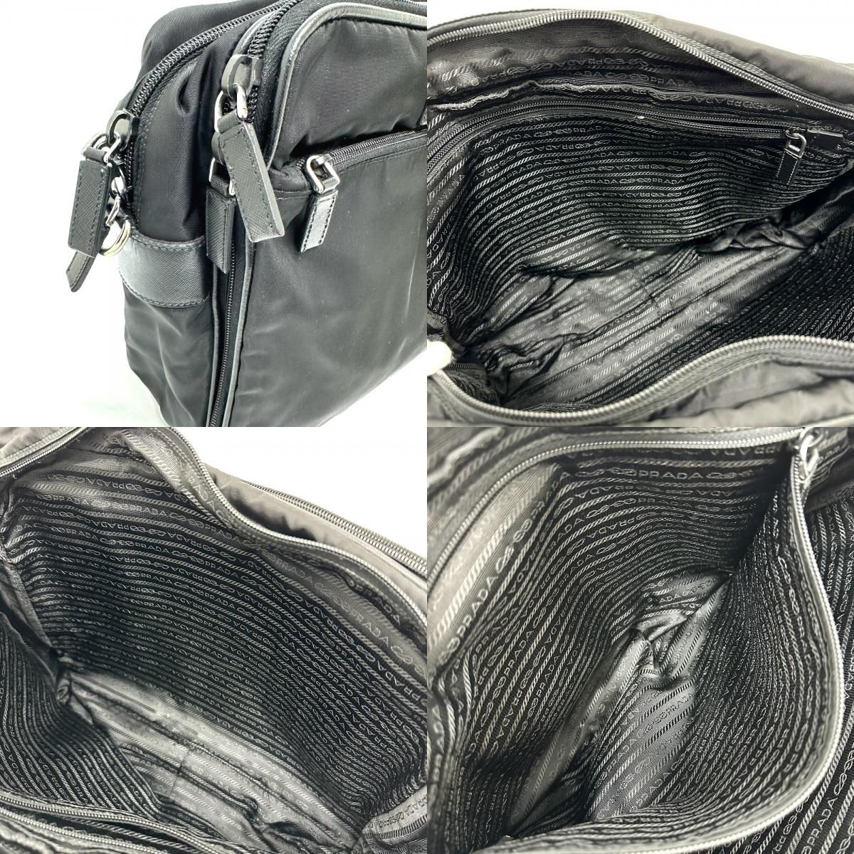 Prada Business Bag Triangle Logo Nylon Leather Black — view 6