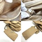 Prada Backpack Triangle Logo Nylon Beige — view 8