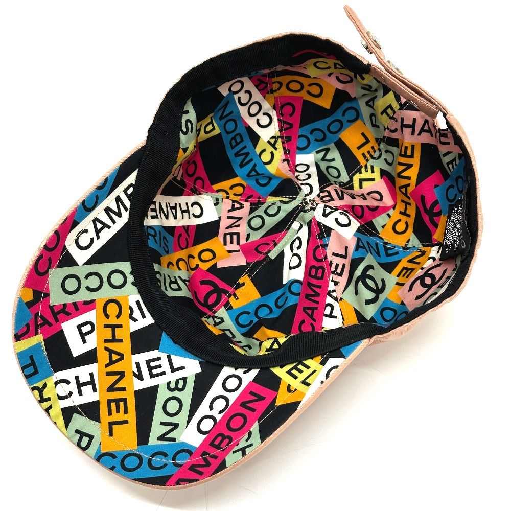 Chanel Cap CC Logo Sequin Cotton Pink — view 7