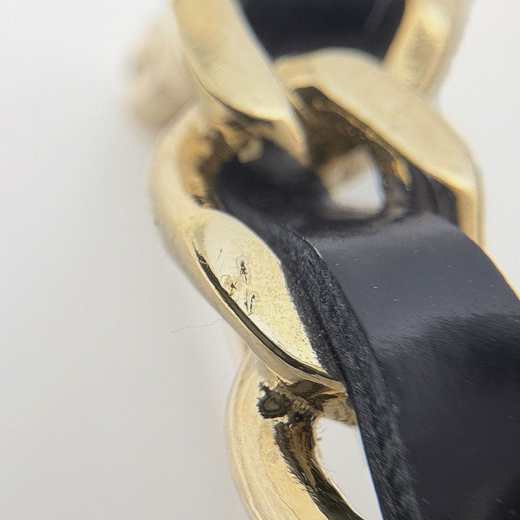 Chanel CC Logo Brooch Camellia Clover Gold Plated Black — view 4