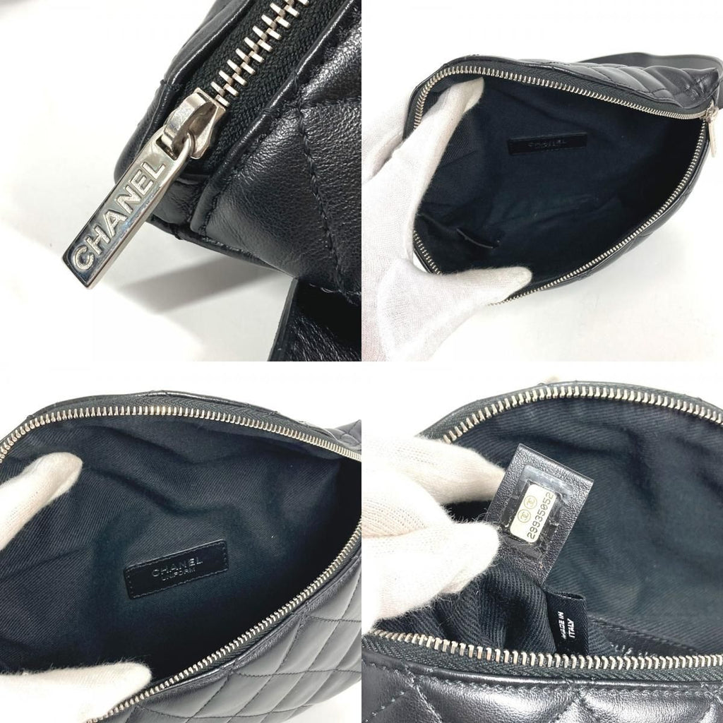Chanel Belt Bag CC Logo Quilted Leather Black — view 8