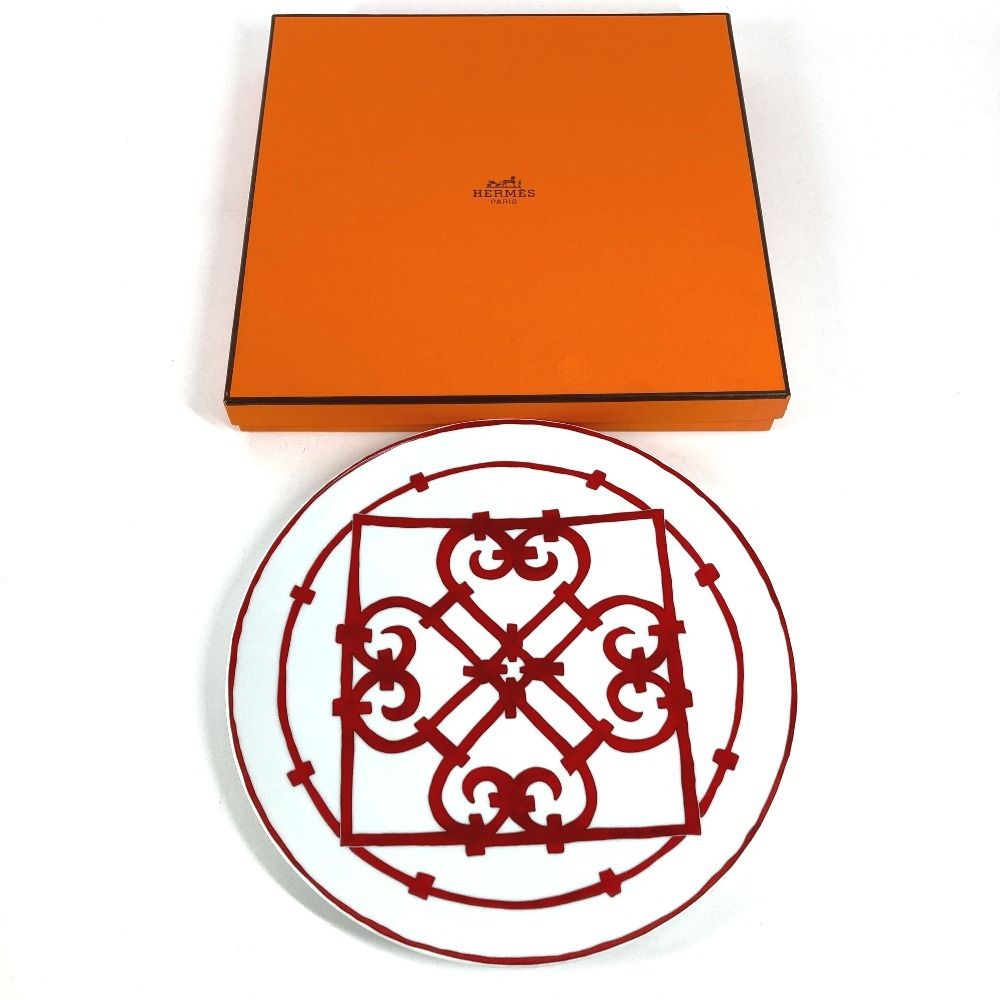 Hermes Plate Gadalukivir Ceramic Red Hat X White — view 8