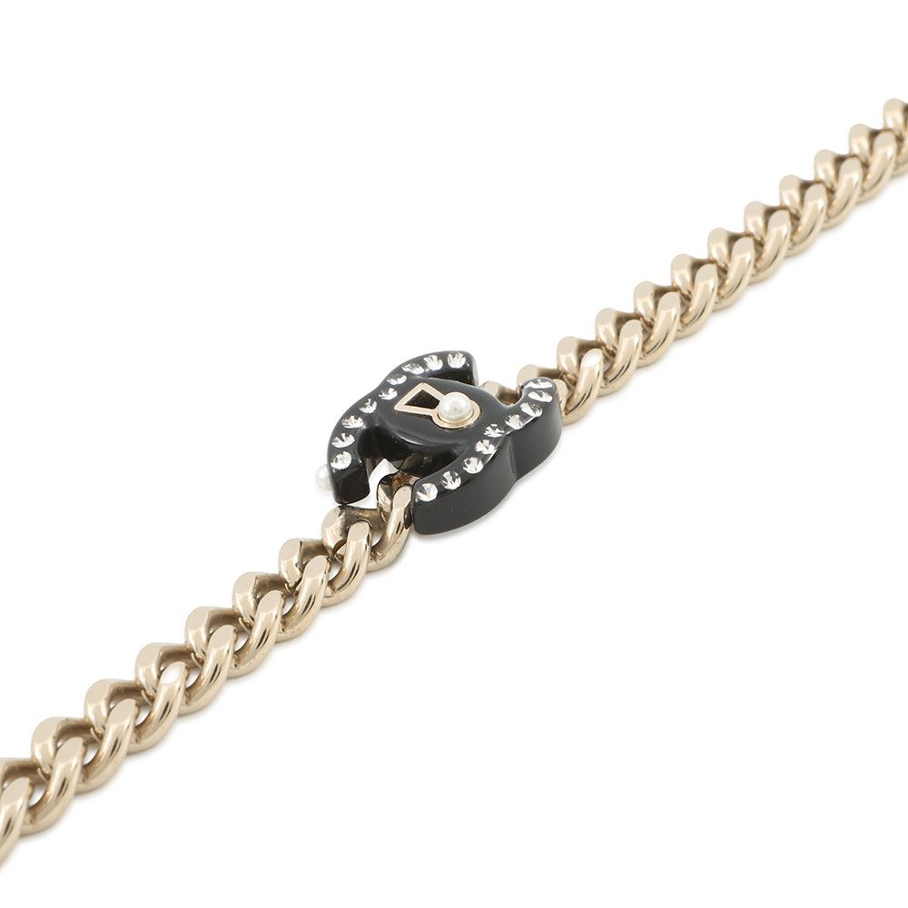 Chanel Necklace CC Logo Lock Choker Faux Pearl — view 2