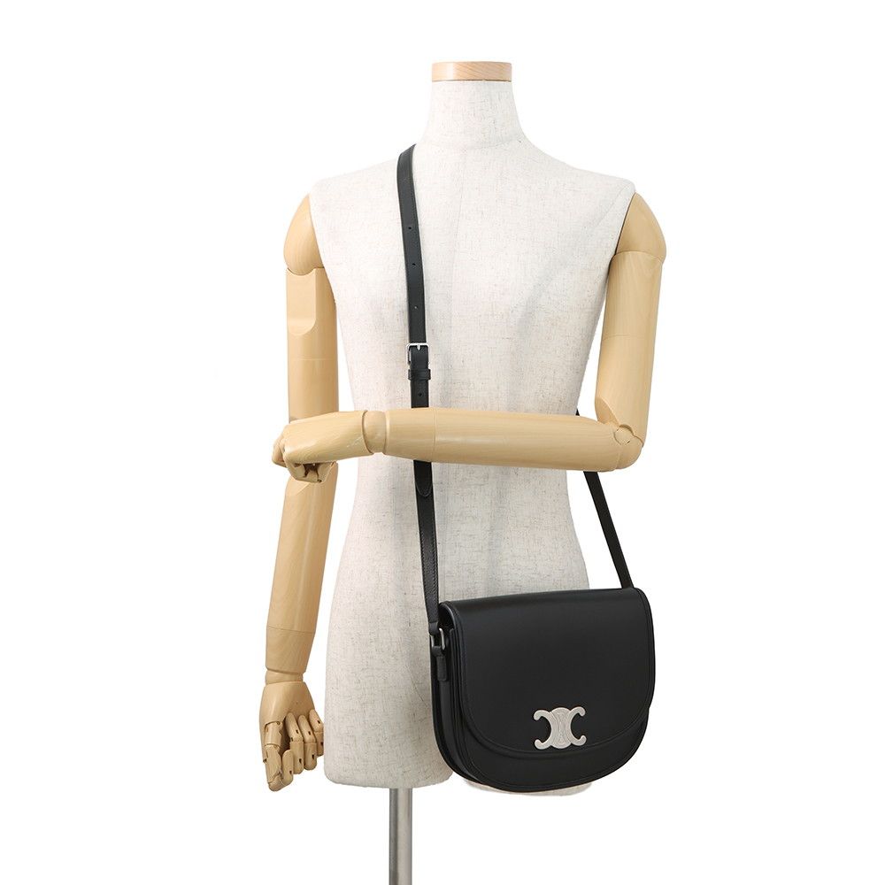 Celine Shoulder Bag Triomphe Besace Black — view 4