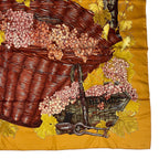Hermes Scarf Silk Carre 90 Vendanges Grape Harvest Pattern Yellow — view 5