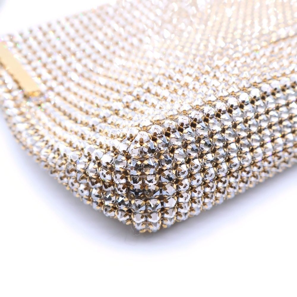 Saint Laurent Yves Suzanne Pave Crystal Satin Leather Shoulder Bag — view 5
