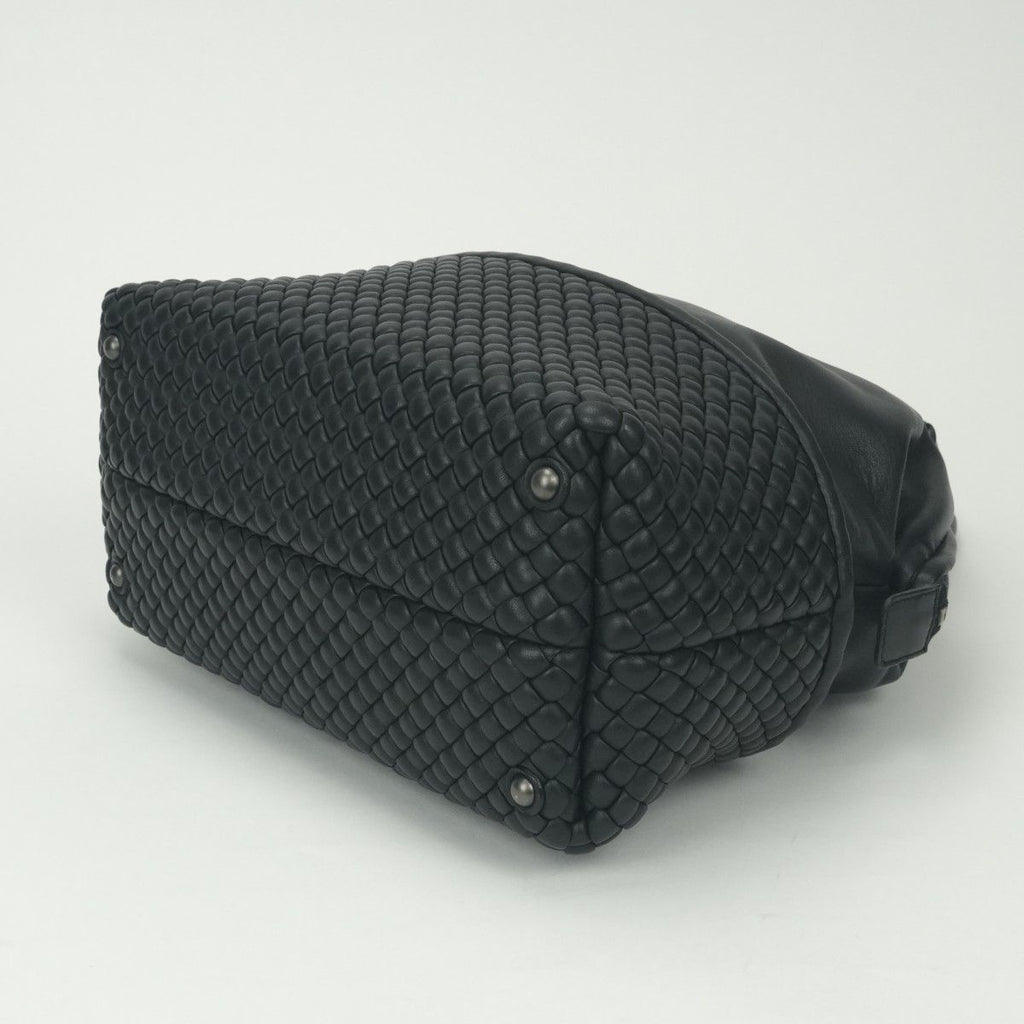 Bottega Veneta Intrecciato Tote Black Silver Handbag — view 5