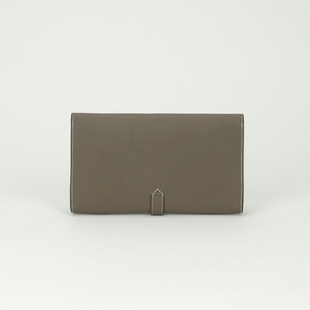Hermes Passant to Tanman Wallet Veau Epsom Etoupe Gray — view 2