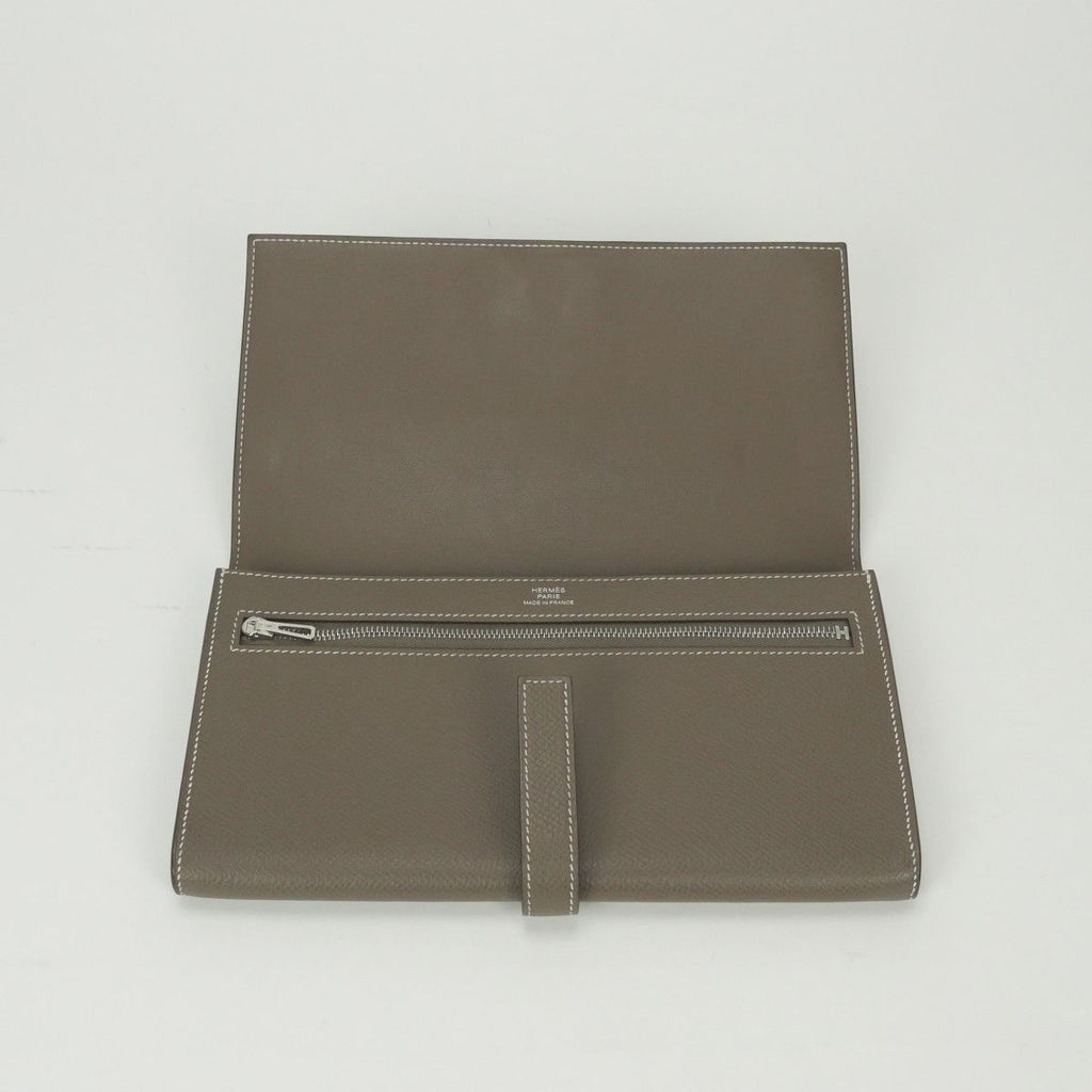 Hermes Passant to Tanman Wallet Veau Epsom Etoupe Gray — view 5