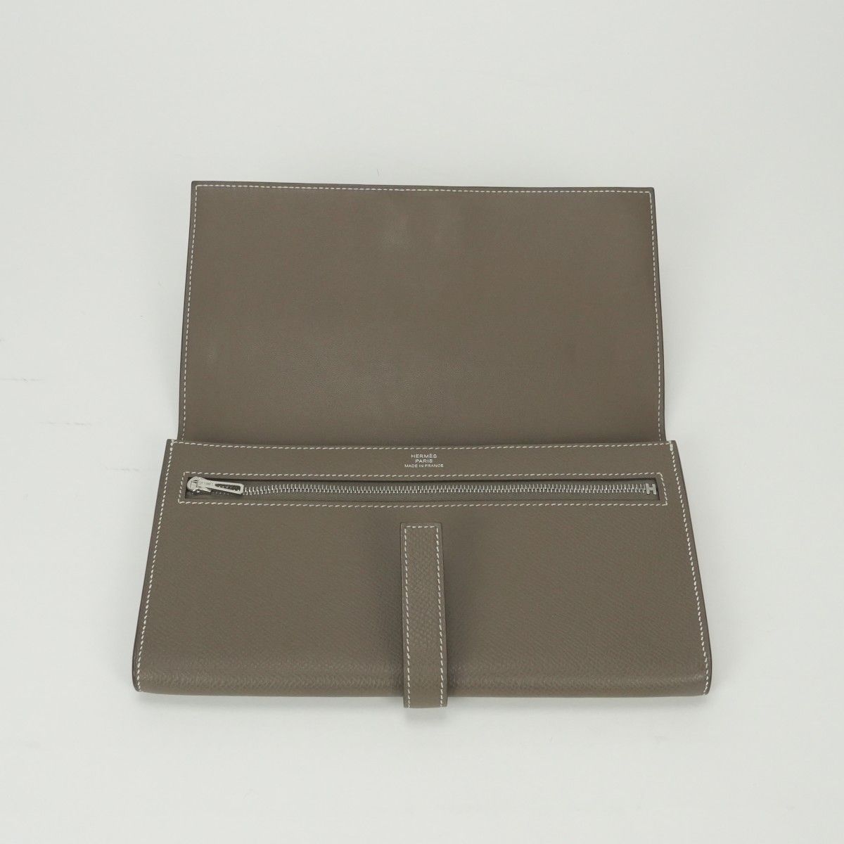 Hermes Passant to Tanman Wallet Veau Epsom Etoupe Gray — view 5
